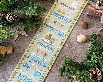 Winter Bell Pull - Modern Cross Stitch Pattern by Tiny Modernist