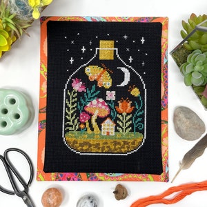 Night Terrarium - Modern Cross Stitch Pattern by Tiny Modernist