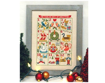 Modern Cross Stitch - 12 Days of Christmas Cross Stitch Pattern by Tiny Modernist