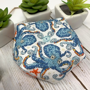 Modern Cross Stitch - Octopus Biscornu Cross Stitch Pattern by Tiny Modernist