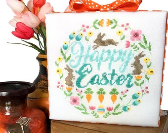 Modern Cross Stitch - Easter Wreath - Cross Stitch Pattern Instant Download by Tiny Modernist