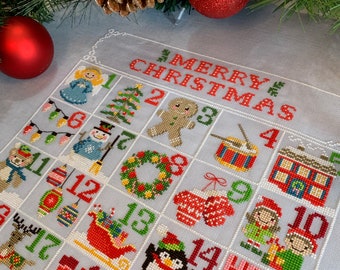 Christmas Calendar - Modern Cross Stitch Pattern by Tiny Modernist