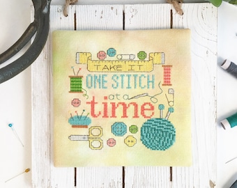 Modern Cross Stitch - One Stitch at a Time - Cross Stitch Pattern Instant Download by Tiny Modernist