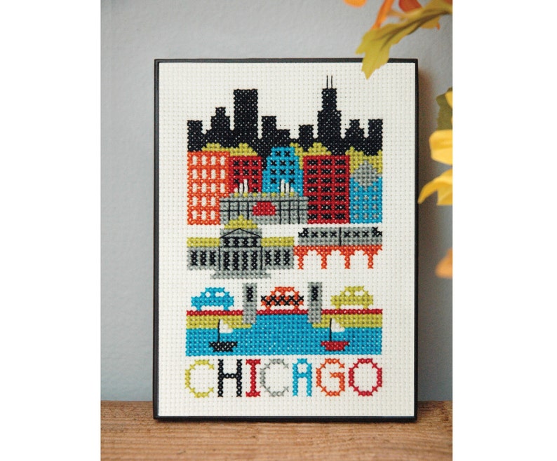 Modern Cross Stitch Chicago City Cross Stitch Pattern by Etsy