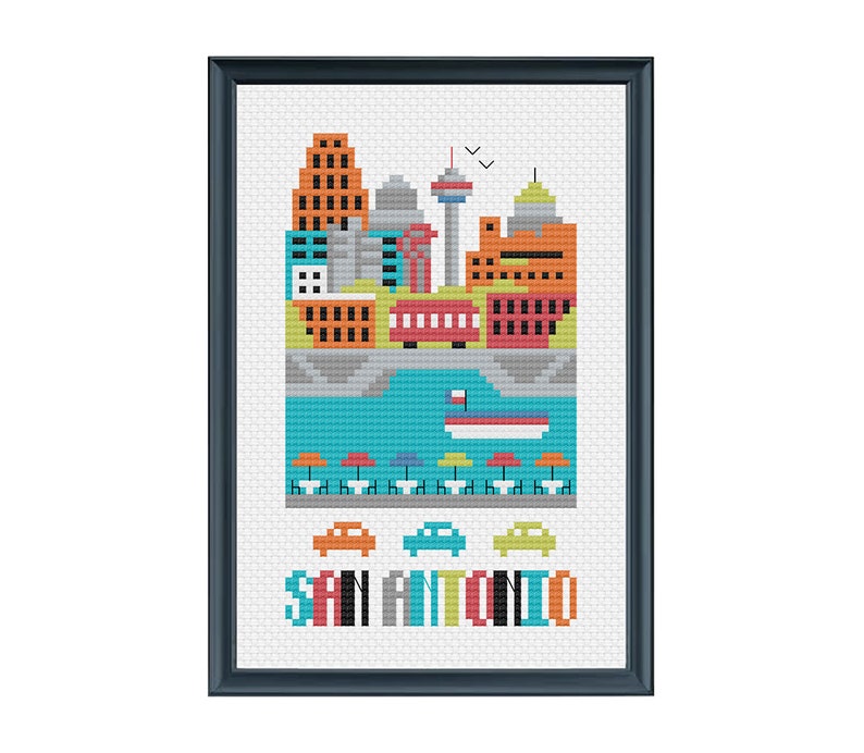 San Antonio Texas Cross Stitch Pattern Instant Download Etsy