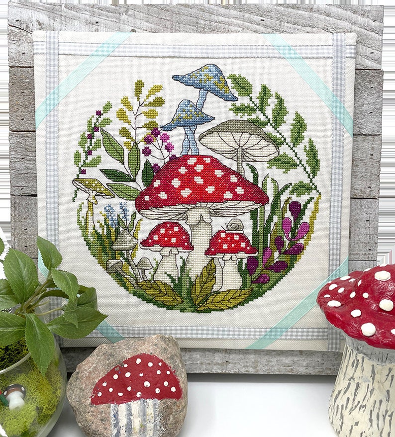 Mushroom Forest Modern Cross Stitch Pattern PDF by Tiny Modernist image 2