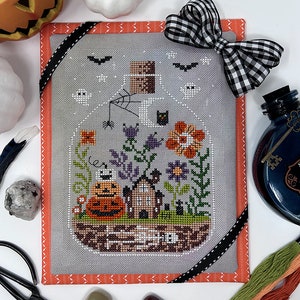 Halloween Terrarium - Modern Cross Stitch Pattern by Tiny Modernist