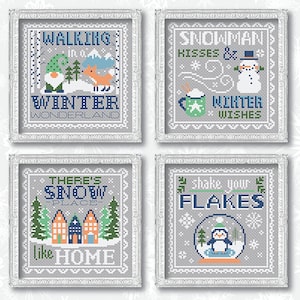 Winter Signs Cross Stitch Pattern Instant Download - by Tiny Modernist