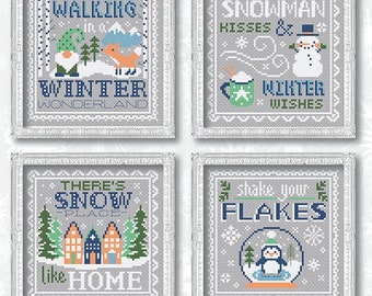 Winter Signs Cross Stitch Pattern Instant Download - by Tiny Modernist