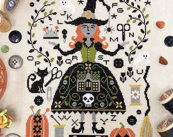 Stitch Witch - Modern Cross Stitch Pattern by Tiny Modernist