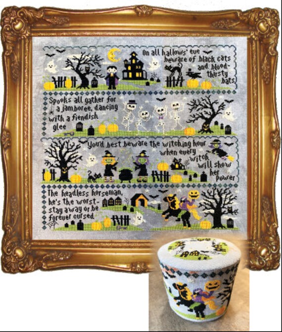 2019 Halloween Sal Sleepy Hollow Cross Stitch Pattern By Tiny Etsy
