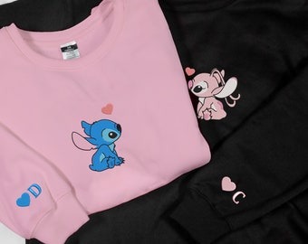 Personalisiertes besticktes Sweatshirt für Paare Gesticktes Paar-reizende Charaktere Sweatshirt-Geschenke