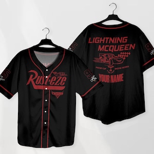 Gepersonaliseerde Mcqueen honkbaljersey aangepaste naam jersey auto&#39;s bliksem jersey auto&#39;s cartoon shirt cadeaus