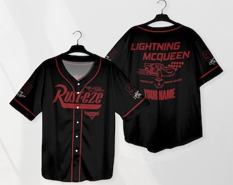 Personalized Mcqueen Baseball Jersey Custom Name Jersey Cars Lightning Jersey Cars Cartoon Shirt Gifts