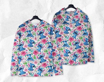 Stitch Hoodie Shirt Aloha Stitch Tropical Shirt Stitch Sweatshirt Stitch Shirt Gifts