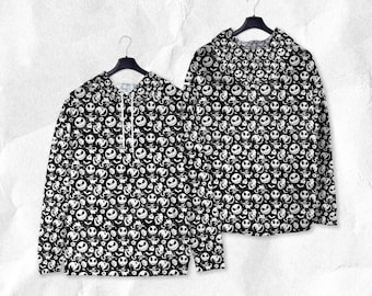 Gothic Hoodie, Spooky Cartoon Sweatshirt, Creepy Cute Pullover Shirt, Fall Hoodie Gift