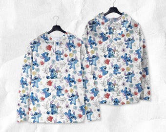 Stitch Hoodie Shirt Aloha Stitch Shirt Tropical Shirt Cute Stitch Sweatshirt Funny Cute Hoodie Stitch Shirt Gifts