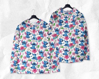 Stitch Hoodie Shirt Stitch Aloha Tropical Hawaii Shirt Stitch Sweatshirt Stitch Shirt Gifts
