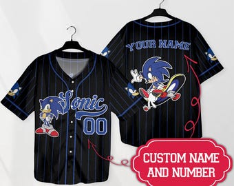 Camiseta personalizada de Sonic, divertida camiseta de fiesta de Sonic, camiseta personalizada de Sonic, camiseta de béisbol de Sonic, regalo