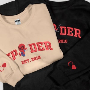 Spider Embroidered Sweatshirt Cute Embroidered Shirt Gifts