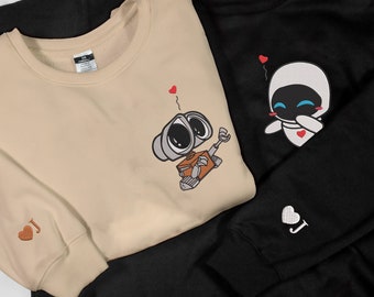 Personalized Couple Sweatshirt Embroidered Lovely Droid Couple Character embroidered Sweatshirt embroidered Couple Hoodie Gift