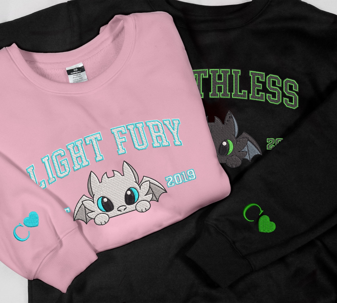 Personalized Couple Sweatshirt Embroidered Lovely Dragon's Couple