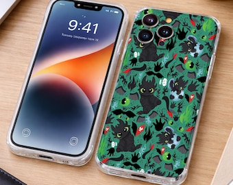Toothless Phone Case Cute Dragon Anime Pattern Samsung iPhone Case Cartoon Fun Phone Case Night Fury Gifts