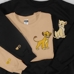 Personalized Couple Sweatshirt Embroidered Animal Couple Lovely Characters embroidered Sweatshirt Gifts