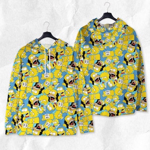 Simpsons Hoodie, Funny Cartoon Hoodie Shirt, Colorful Sweatshirt, Family Hoodie, The Simpsons Shirt Gift