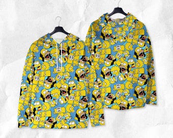 Simpsons Hoodie, Funny Cartoon Hoodie Shirt, Colorful Sweatshirt, Family Hoodie, The Simpsons Shirt Gift