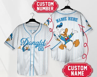 Personalized Donald Duck Baseball Jersey Shirt Magic Kingdom Shirt Custom Donald Duck Shirt Gifts
