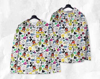 Micky Hoodie, Micky Maus Shirt, süßes Micky Sweatshirt, Zeichentrickfigur Hoodie, Familienurlaub Outfit, Mickey Geschenk Shirt