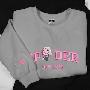 Spider Embroidered Sweatshirt Cute Embroidery Shirt Gifts