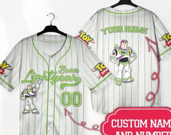 Custom Disney Toy Story Buzz Lightyear Baseball Disney Baseball Jersey Outfits Personalized Cute Pixar Toy Story Gifts