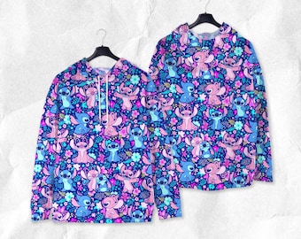 Sudadera con capucha de Stitch de ángel, camiseta de Stitch Aloha Hawaii, sudadera de Stitch, camiseta de Stitch, regalos
