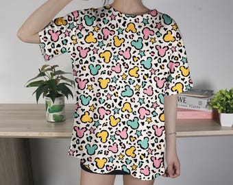 Colorful Mickey Mouse T-Shirt, Fun Mickey Shirt for Summer, Cute Cartoon Character Tee, Family Graphic Shirt, Funny T-Shirt Gift for Fans