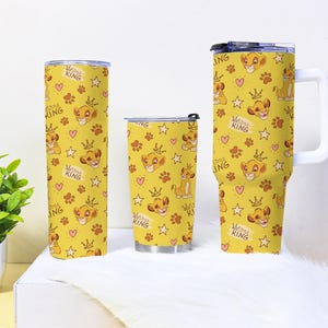 Simba Tumbler 40oz, Cute Lion Jungle Cup Gift, Little King Insulated Travel Coffee Tumbler, Safari Animal Mug for Boys Girls, Simba Mug Gift