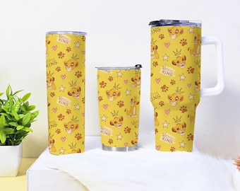 Vaso Simba de 113 ml, adorable regalo de león en la jungla, vaso térmico de viaje Little King, taza de safari para niños y niñas, regalo de Simba