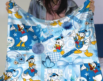 Donald Duck Fleece Blanket – Cute Cartoon Duck Throw for Kids & Adults – Soft Cozy Gift Blanket – Donald Blanket Gift