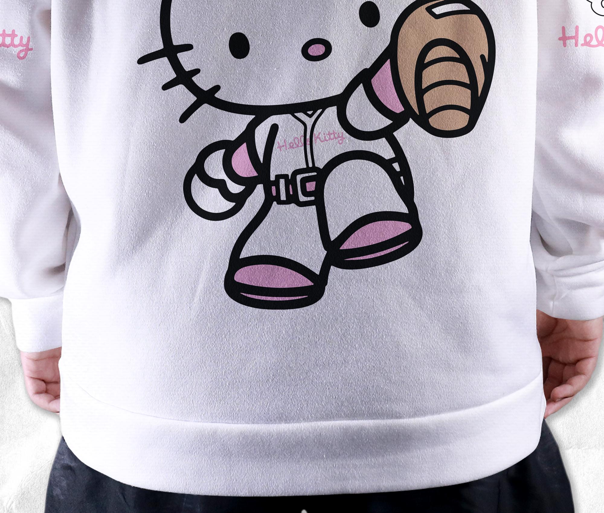 Hello Kitty Peluche Hello Kitty - Sweat-shirt U00e0 Capuche - Fille Gris Gris 7-8 Ans Pull Pilou Pilou Enfant