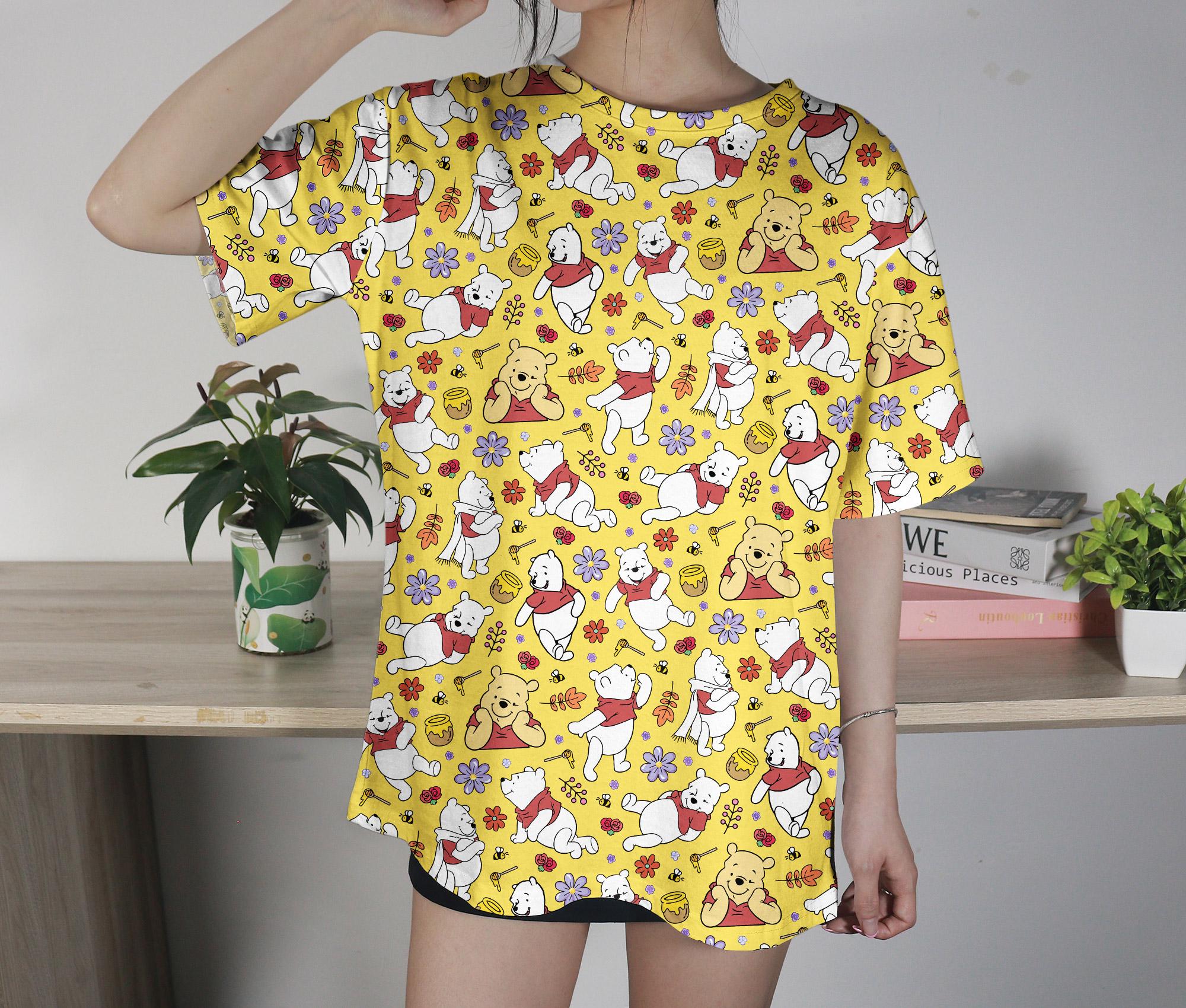 ドスペシャルプーさんtシャツ プーさんTシャツ、漫画ファンのためのかわいい黄色のシャツ