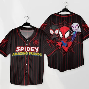 Spidey And His Amazing Friends Funny Spider Verse Baseball Jersey Team Cartoon Jersey Shirt Gift