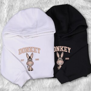 Donkey Hoodie Embroidered Donkey Cartoon Characters Embroidered Shirt Gifts