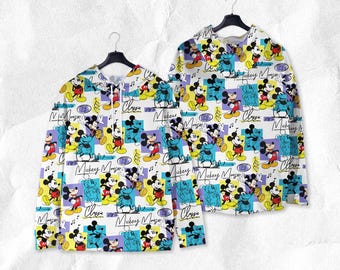 Mickey Hoodie Shirt Unisex Mickey CO Sweatshirt Cute Tropical Mickey Mouse Shirt Mickey Shirt Gifts