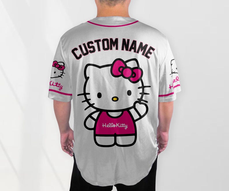 Camiseta de béisbol personalizada de Hello Kitty. Camiseta de béisbol de Hello Kitty con nombre personalizado. Camiseta de Hello Kitty para amantes de Hello Kitty. Camiseta de Hello Kitty. Regalos. imagen 11
