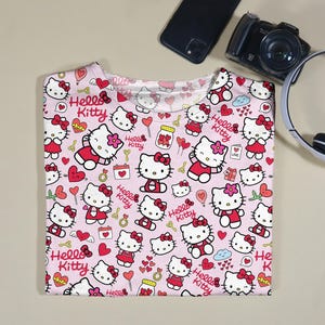 Hello Kitty T-Shirt Cute Kitty Shirt Pink Kawaii Graphic Tee Unisex Tshirt Birthday Outfit Funny Family Shirt Hello Kitty Gifts image 8