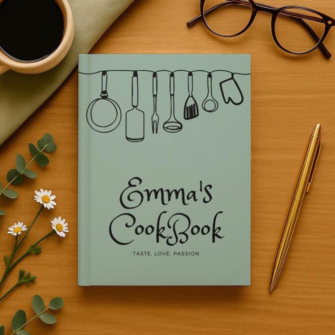 Customized Cookbooks Personalized Recipe Book, Hardcover Custom Recipe Journal, Customized ...