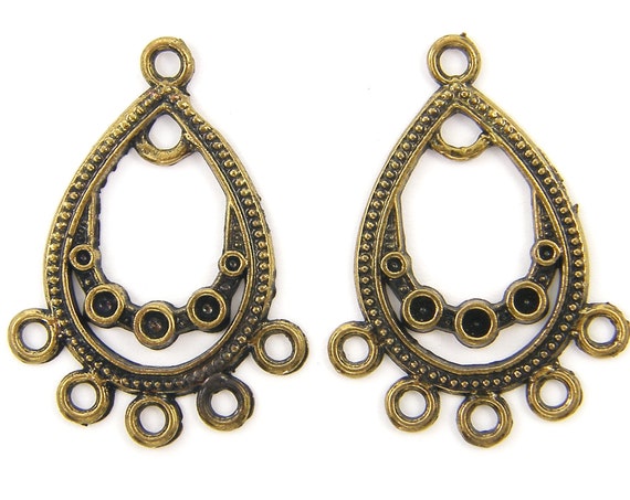 Chandelier Earring Parts Taddreamer Antique Brass Earring Connector Teardrop Dangle Boho Chandelier Finding G6