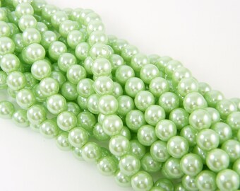 Mint Green Buttons 5 Green Pearls Surrounded wsparkling Rhinestones DIY CRAFT SHOPPE Green Pearl Cabochons 21mm Pearl Buttons -