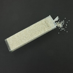 36.6 Grams Gold-Lined White Opal Glass Beads in Tube, Size 15 Miyuki Seed Beads |CRCL